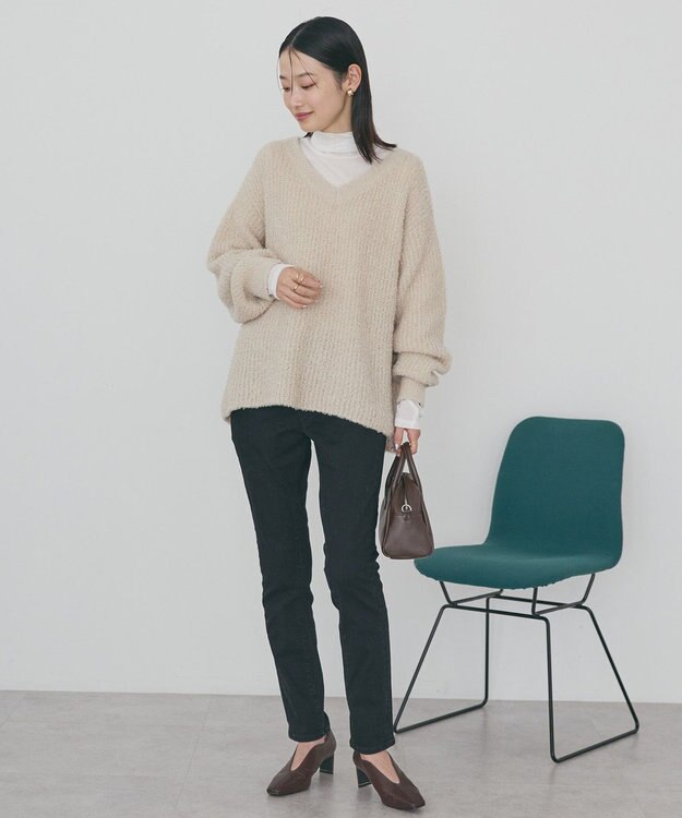 AMERICAN HOLIC ミニシャギーラメニットプルオーバー Ivory