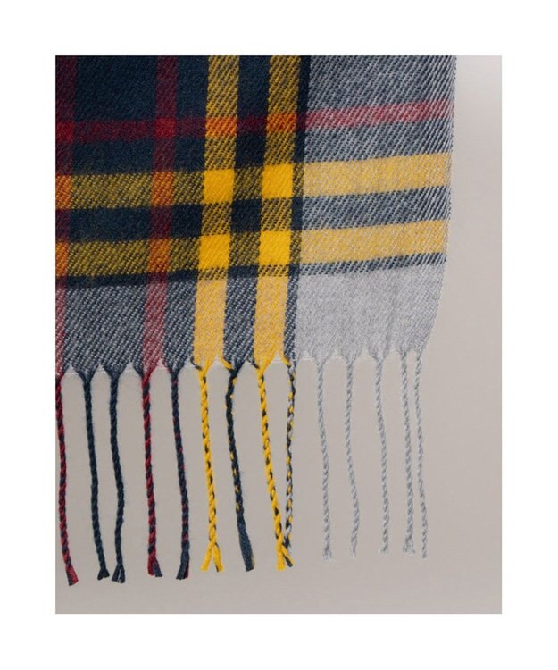 UNBILLION カシュネ cache nez / ウール混チェックストール GY