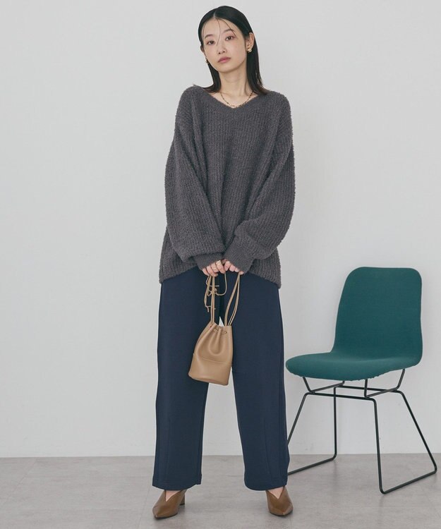 AMERICAN HOLIC ミニシャギーラメニットプルオーバー Charcoal Gray