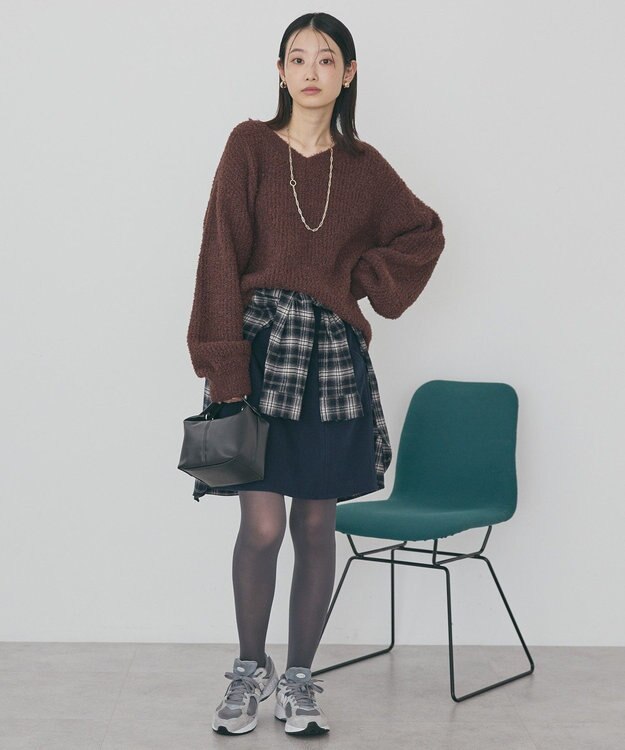 AMERICAN HOLIC ミニシャギーラメニットプルオーバー Brown