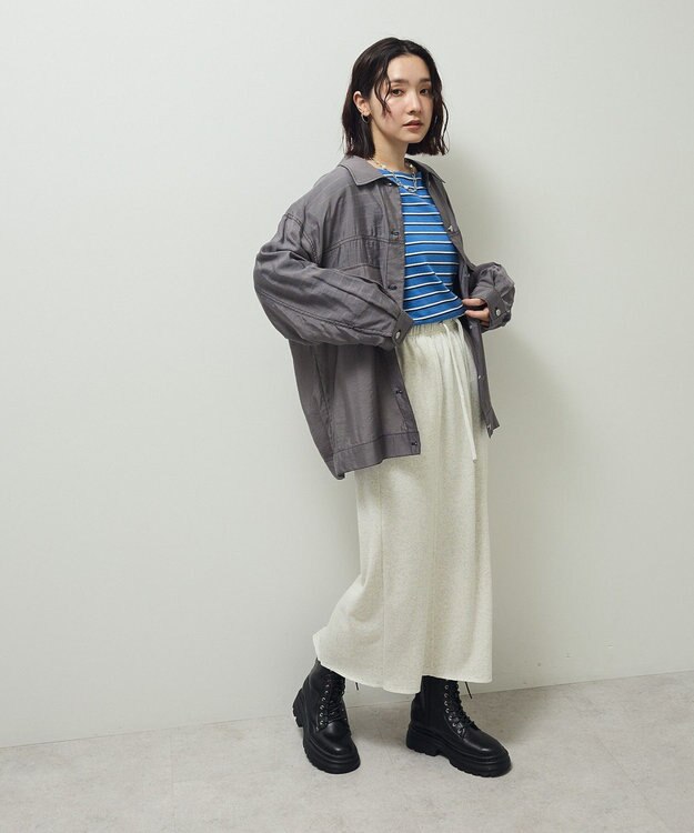 Green Parks ・ＥＬＥＮＣＡＲＥ　ＤＵＥ　カラーステッチシアーＧジャン Charcoal Gray