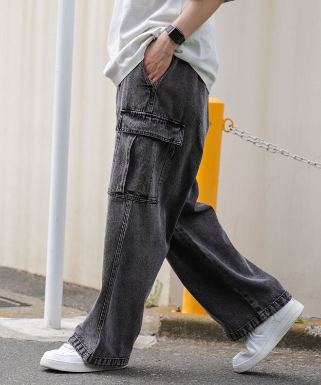 WEGO デニムカーゴパンツ ブラック