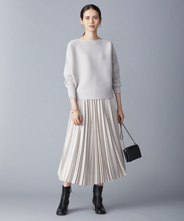 ICB 【洗える】 レザーライクプリーツスカート トープ系