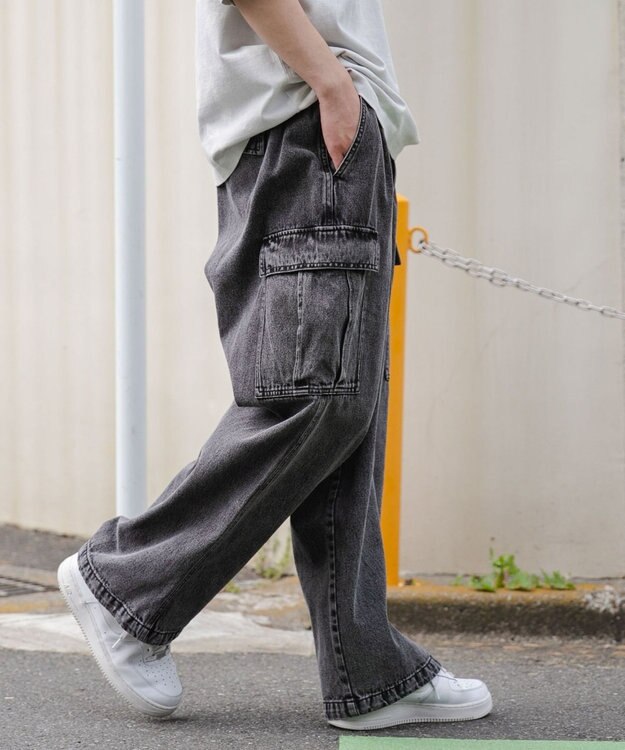 WEGO デニムカーゴパンツ ブラック