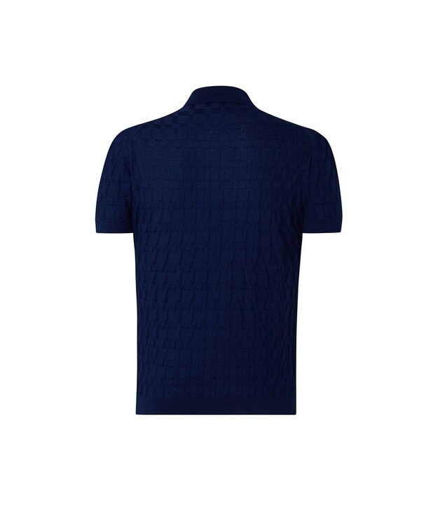 DAKS John Smedley for DAKS ハウスチェックポロシャツ ネイビー