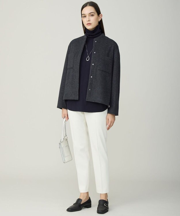 ICB L 【新色追加・WEB限定カラーあり】 ヴィスコースワイド タートルネックプルオーバー ネイビー