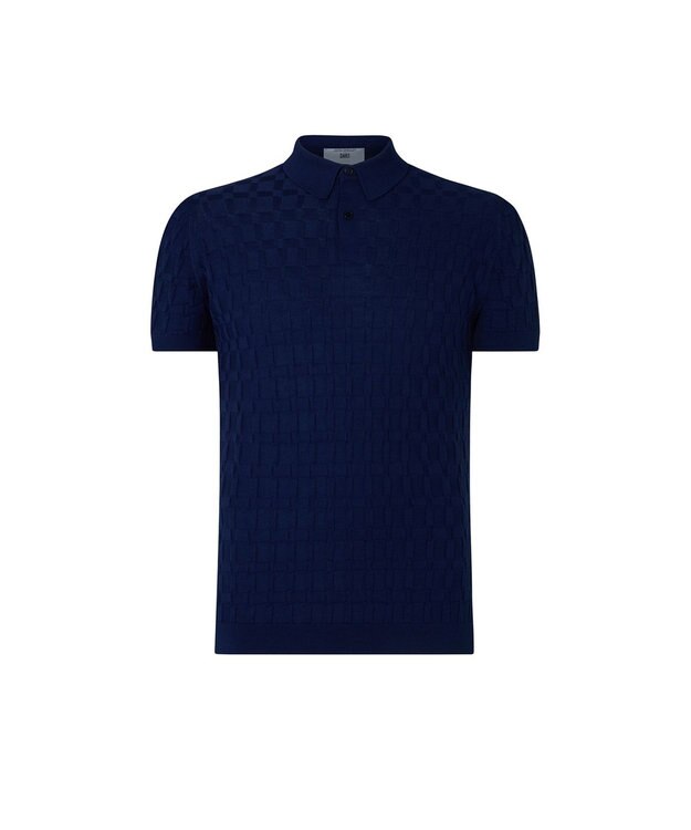 DAKS John Smedley for DAKS ハウスチェックポロシャツ ネイビー