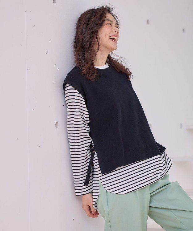 ANY スプリングニットベスト ネイビー