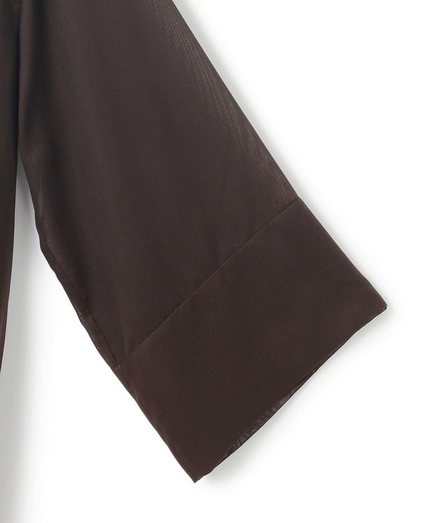 23区 【洗える】シアービエラ チュニック ブラウス ダークブラウン系