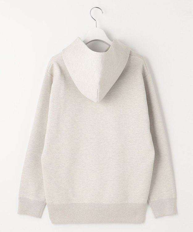 自由区 【洗える】シャイニースムースニット パーカー アイボリー系