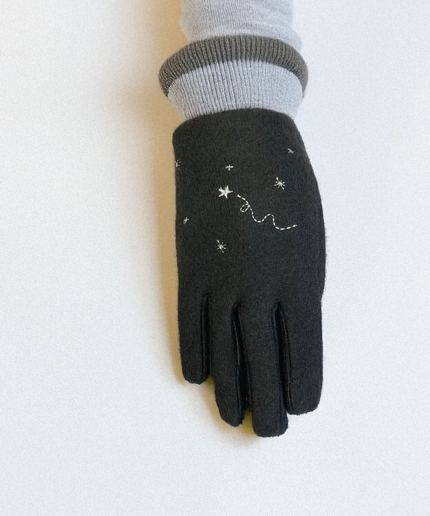 ORuKuBET 夜空刺繍ジャージグローブ(KIDS)【タッチパネル対応】 ダークグレー