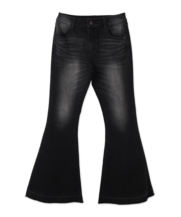 WEGO ローライズスーパーフレアデニムパンツ ブラック