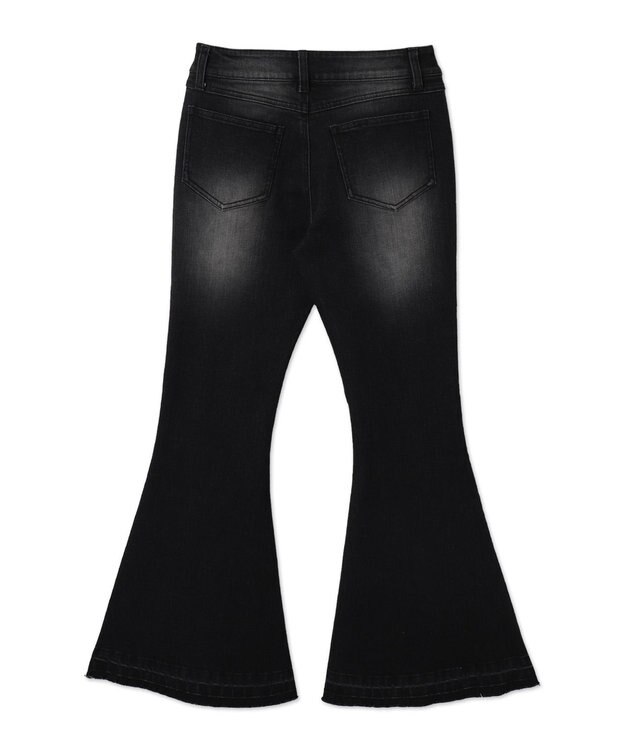 WEGO ローライズスーパーフレアデニムパンツ ブラック