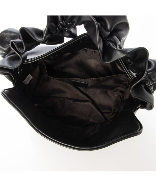 UNBILLION kakatoo フリルハンドルフラップショルダーバッグ ブラック