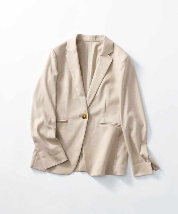 23区 S 【セットアップ対応/防シワ性/洗える】アイアスマットストレッチ テーラード ジャケット ベージュ系