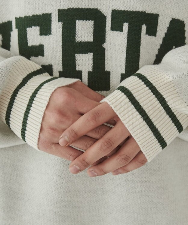 WEGO 【ユニセックス着用ITEM】ラインリブゲームロゴプルオーバー ホワイト