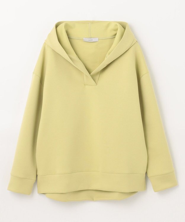 ANY 【洗える】ライトウエイト スリットネックパーカー ピスタチオ