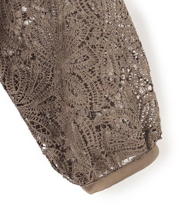 23区 S 【APPLAUDIR】ノーブルサテン リボンブーケレースコンビ ドレス ブラウン系