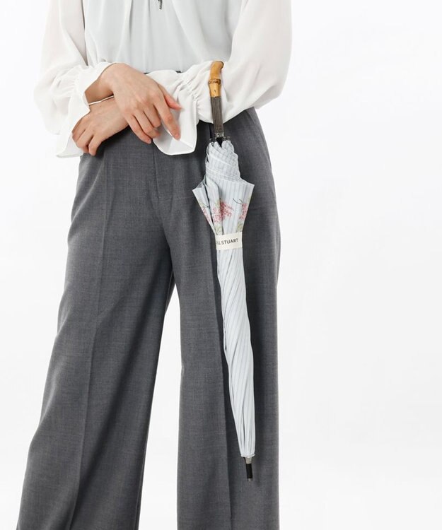 AURORA JILL STUART（ジル スチュアート）ミモザ刺しゅう晴雨兼用傘(長傘) オフホワイト