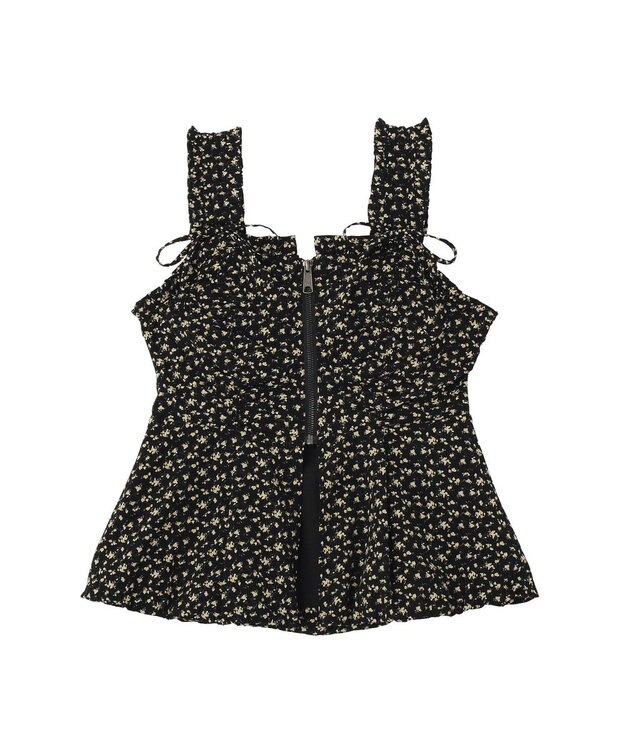 earth music&ecology フラワーペプラムビスチェ Black