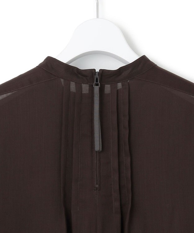 23区 S 【洗える】シアービエラ チュニック ブラウス ダークブラウン系