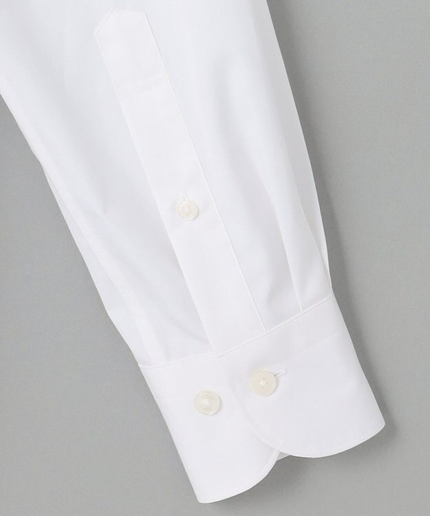 GOTAIRIKU 【形態安定】PREMIUMPLEATS_スナップダウン_通年ドレスシャツ（無地/織柄） 無地/ホワイト系