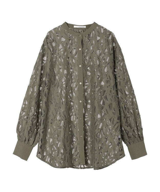 Green Parks ・ＥＬＥＮＣＡＲＥ　ＤＵＥ　レースバンドカラーブラウス Khaki