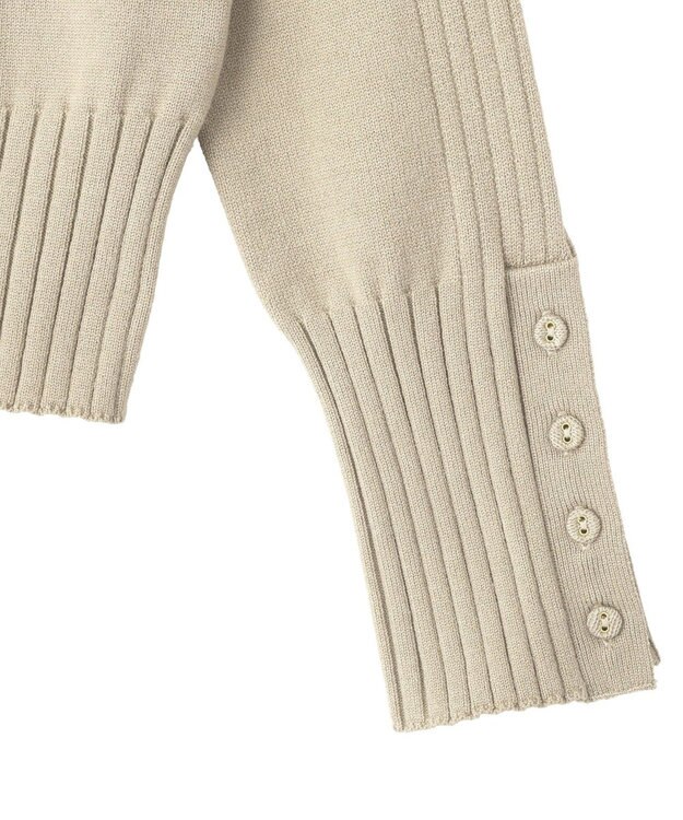 YECCA VECCA 袖口釦リブMIXニット Beige