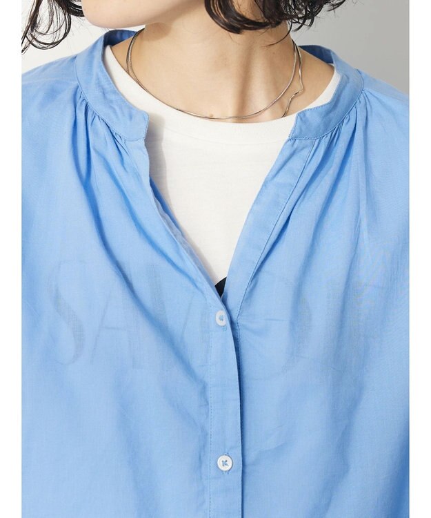 CRAFT STANDARD BOUTIQUE インド綿スキッパーチュニック Sax