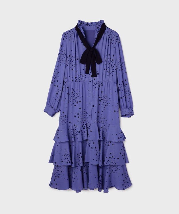 GRACE CONTINENTAL エトワールドレープドレス ブルー