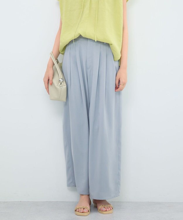 Green Parks セミワイドスラックスパンツ Light Gray