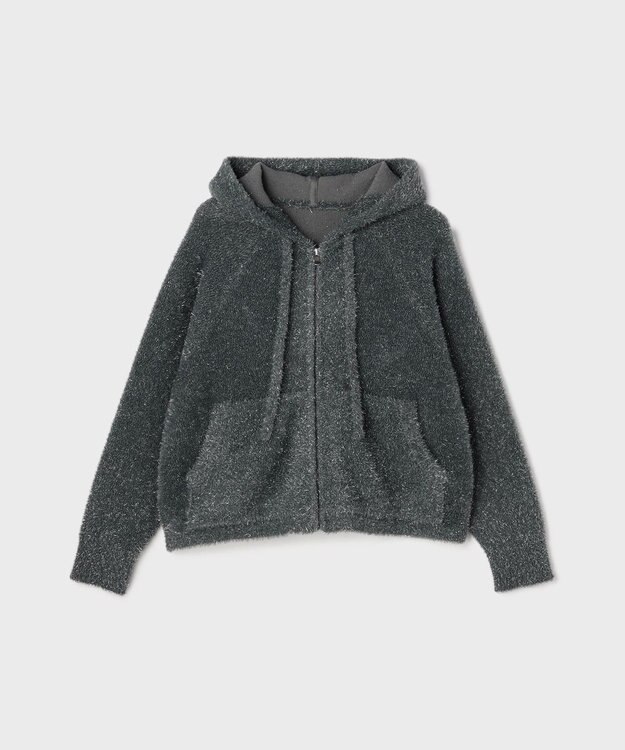 GRACE CONTINENTAL フェザーニットパーカー チャコール