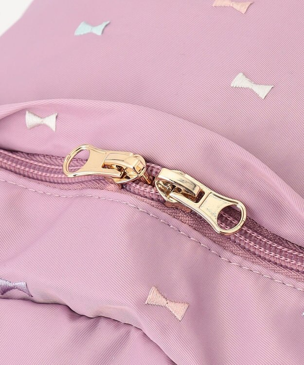 ANY KIDS 刺繍リボンリュック ピンク×リボン