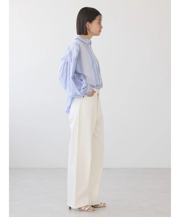 AMERICAN HOLIC ＵＶカット／接触冷感ギャザースリーブブラウス　 Stripe