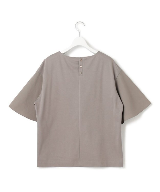 23区 【洗える】コットンツイルジャージー フレアスリーブ カットソー ダークブラウン系