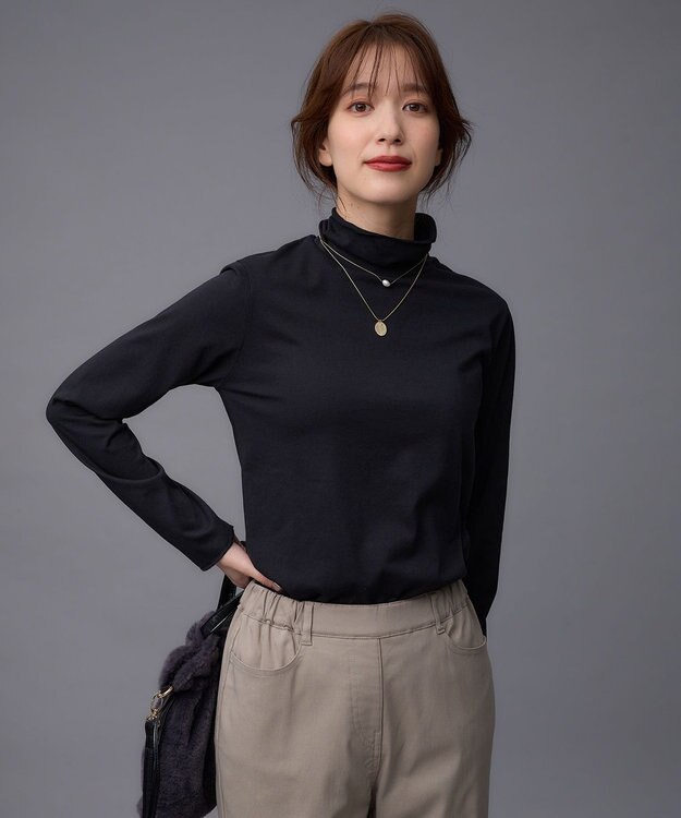 ANY L シアータートルネック ブラック