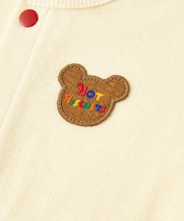 MIKI HOUSE HOT BISCUITS 【70-110cm】 接結天竺素材 ワンポイントカーディガン マルチカラー