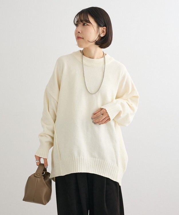 Green Parks リラックスモールニットチュニック Off White