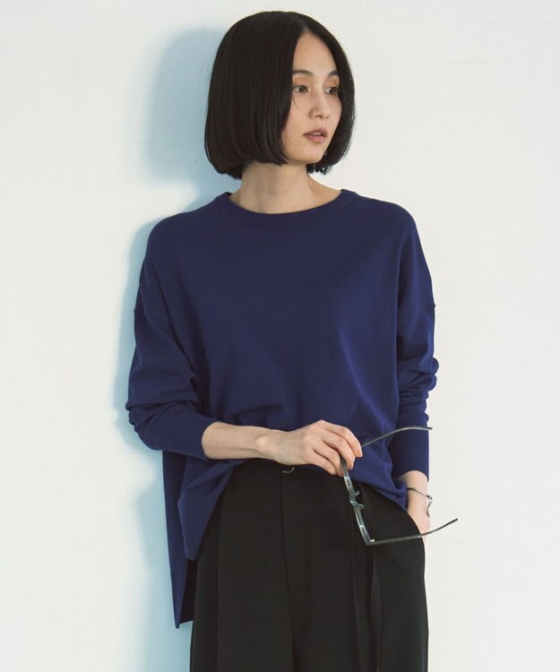 UNFILO マイビューティ クルーネック ニット ダルブルー