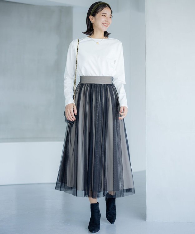 組曲 コットンバスクロング Tシャツ アイボリー系