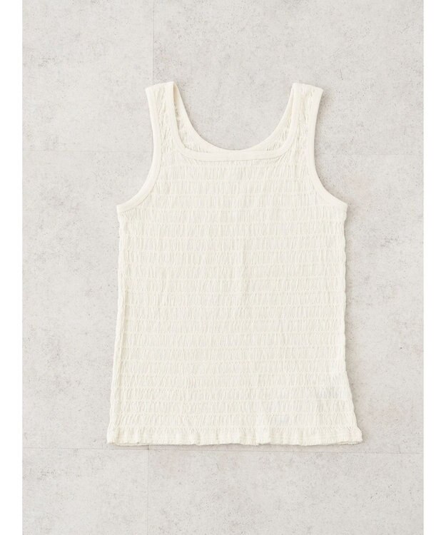 earth music&ecology シャーリングタンクトップ Off White