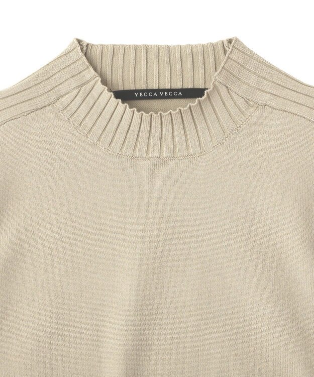 YECCA VECCA 袖口釦リブMIXニット Beige