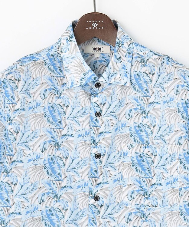 JOSEPH ABBOUD 【清涼・JAPANファブリック】パナマボイルリゾートプリントシャツ サックスブルー系6