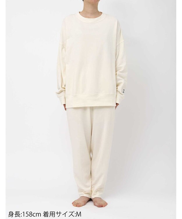 une nana cool 【綿混】あくびのお嬢さんのなめらか裏毛プルオーバー アイボリー