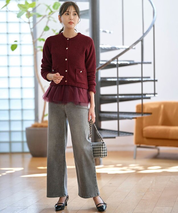 ANY SIS 【2SET】チュールインナー ツイン ボルドー