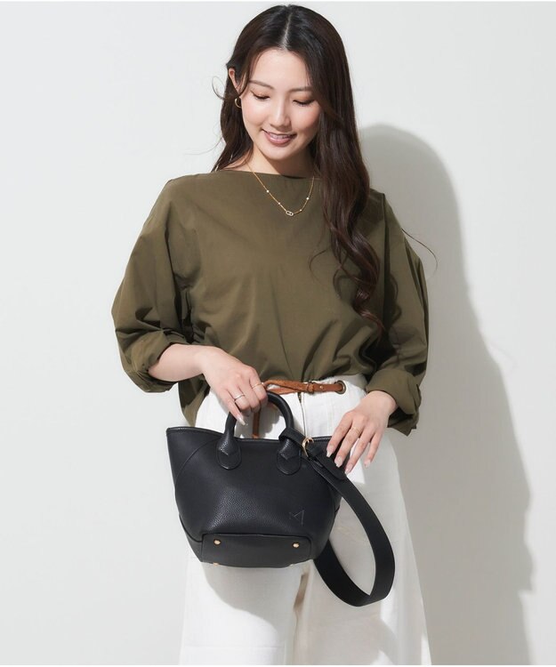 LA BAGAGERIE 【maison vert】 【シュリンク合皮・軽量】変形2WAYミニバッグ ブラック