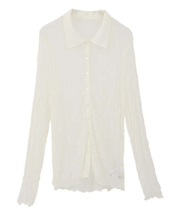 earth music&ecology ストレッチレースシャツ Ivory