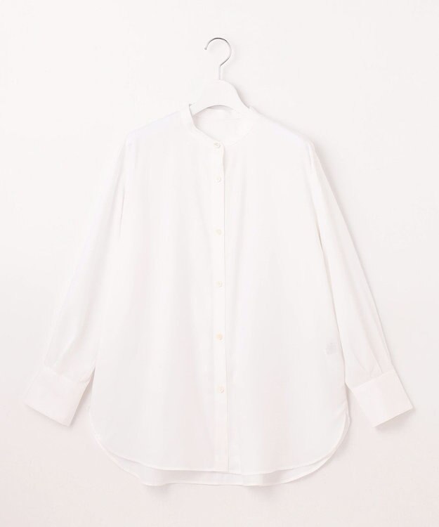 自由区 【洗える】SOMELOSテンセルバンドカラー シャツ オフ