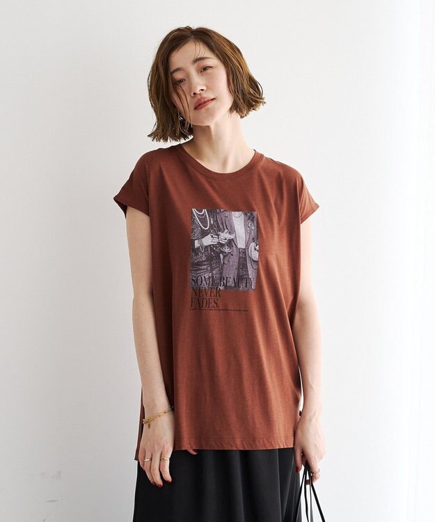 YECCA VECCA フォトプリントノースリーブTee Brown