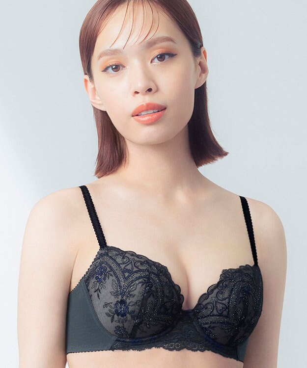 Wing ブラジャー Wing Lesiage 谷間ふっくら 脇高設計 サイドすっきり 【6000シリーズ】 ブラ PB6000 ウイング／ワコール ダークブラウン